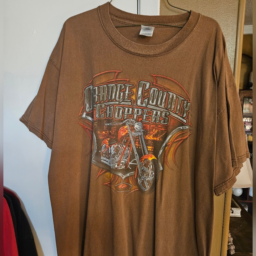 Vintage Orange County Choppers Early 2000'sGraphic Tee with Motorcycle Designage